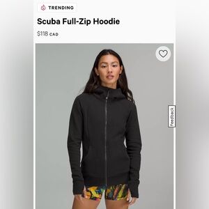 Red Lululemon NWT LIMITED ED Scuba Full Zip Hoodie Slim - 10 MED Womans Fitted